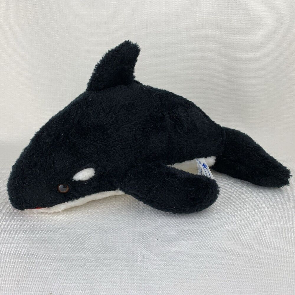 Knickerbocker Sea World Shamu Orca Whale Vintage Rare Plush Stuffed Animal Flaw